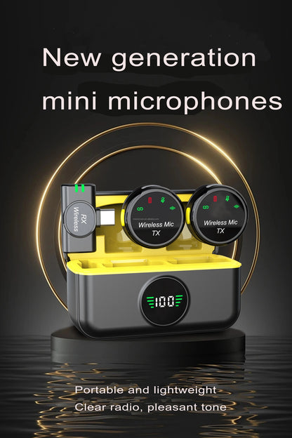 🎤 Microphone sans fil double avec récepteur – Kit portable