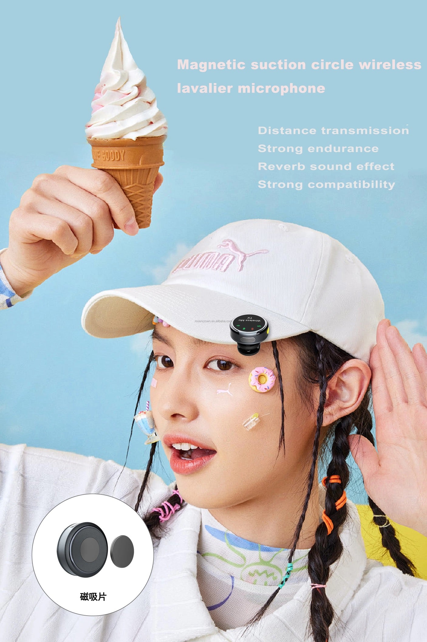 🎤 Microphone sans fil double avec récepteur – Kit portable