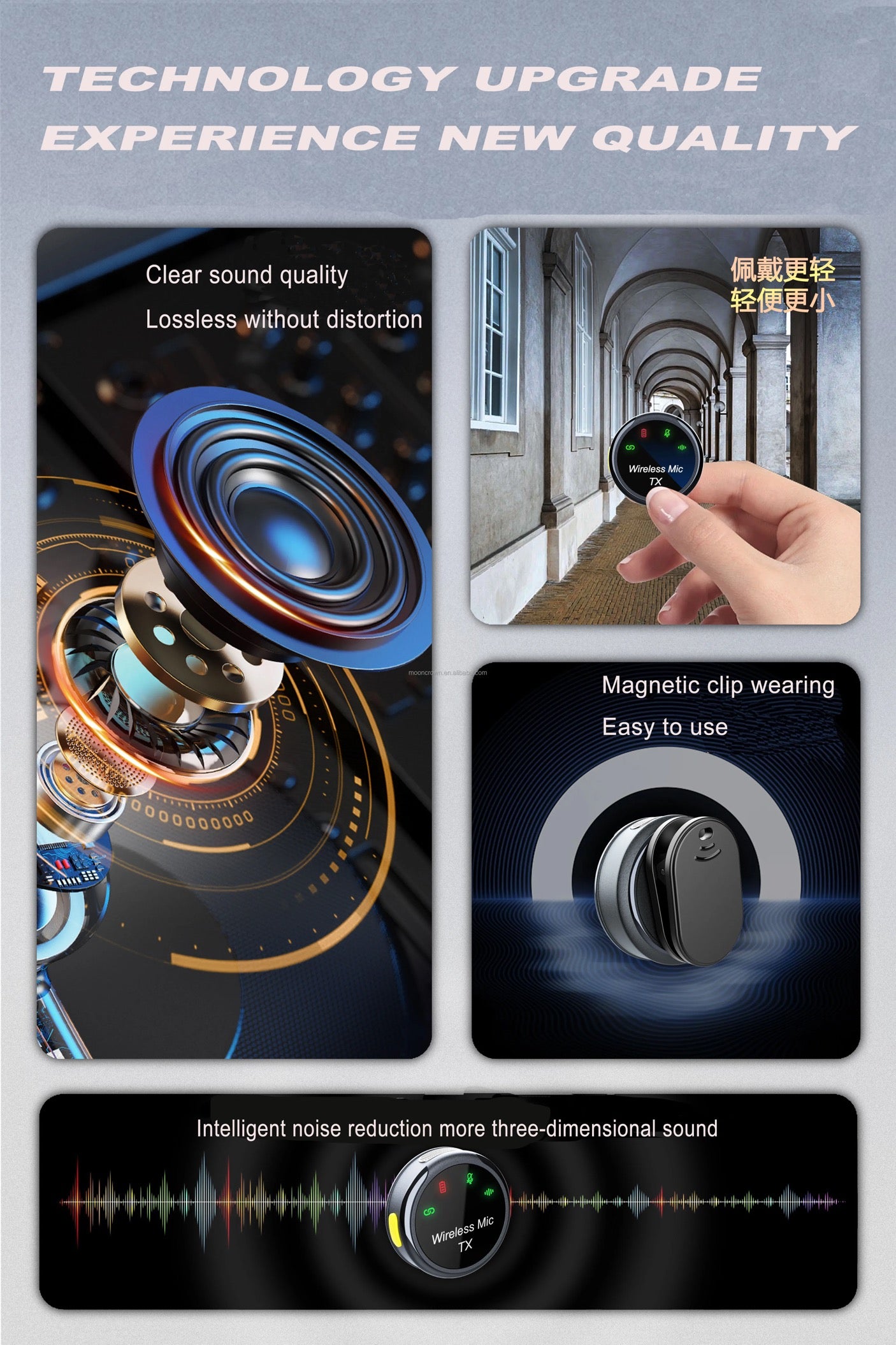 🎤 Microphone sans fil double avec récepteur – Kit portable