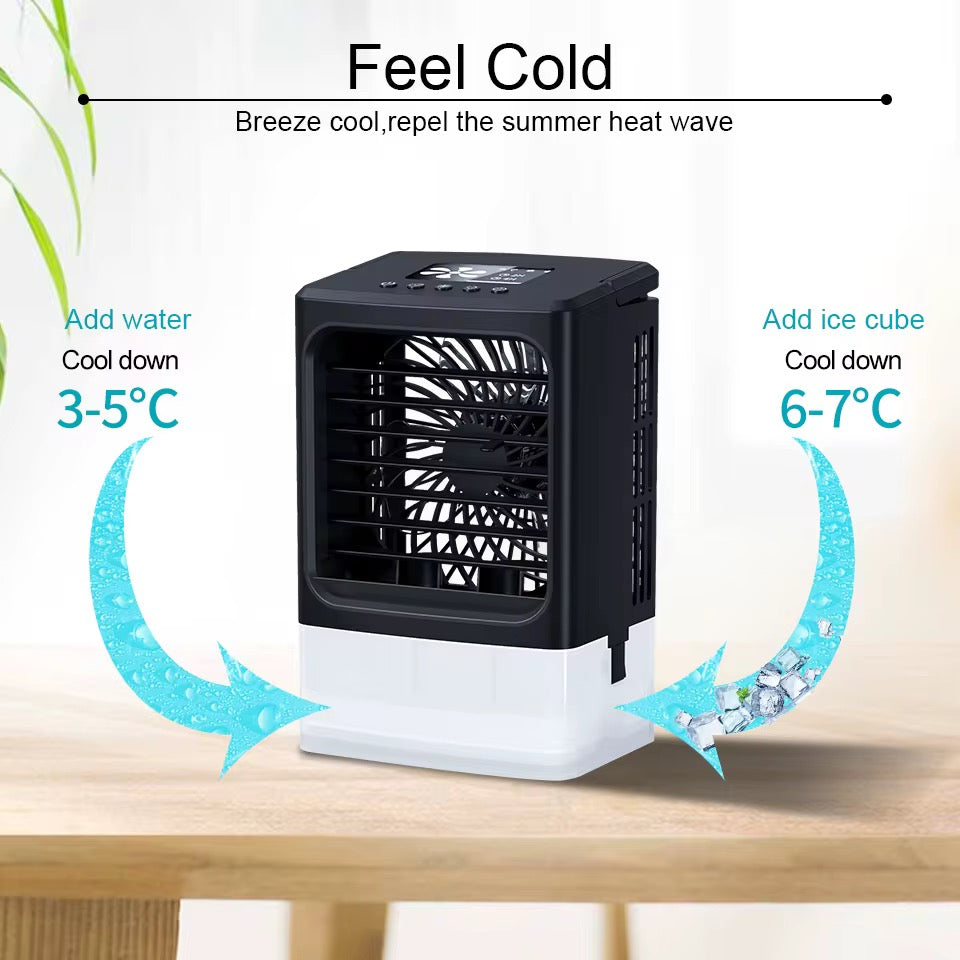 ❄️ Mini Climatiseur Portable 4-en-1 – Fraîcheur immédiate à portée de main ! ❄️