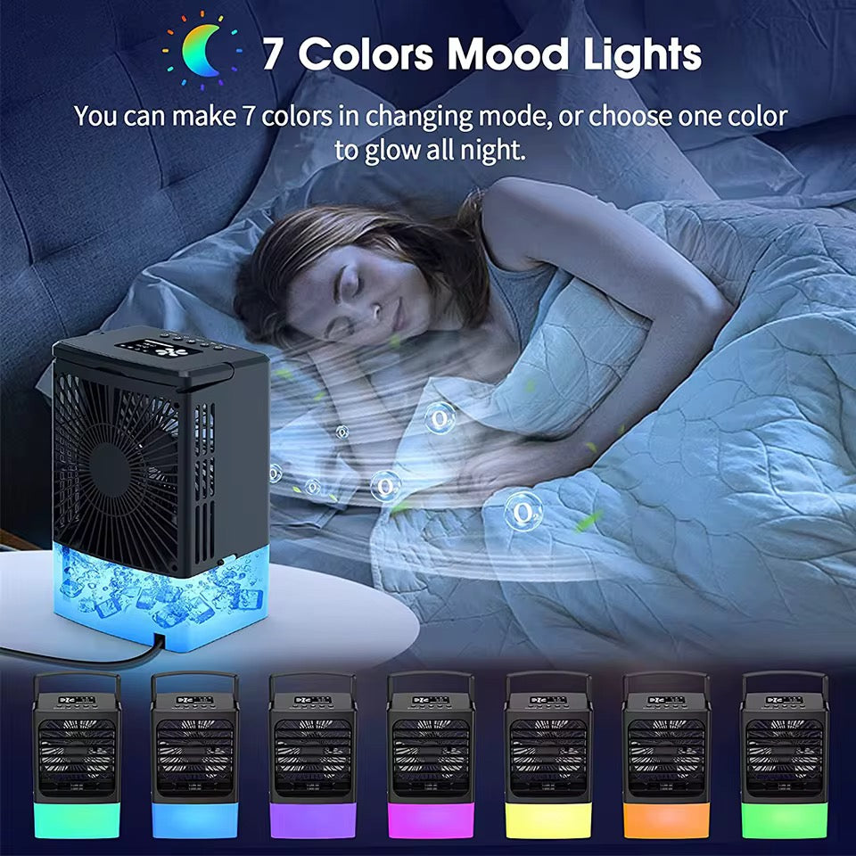 ❄️ Mini Climatiseur Portable 4-en-1 – Fraîcheur immédiate à portée de main ! ❄️